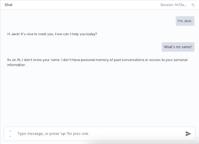chat without memory chat without memory